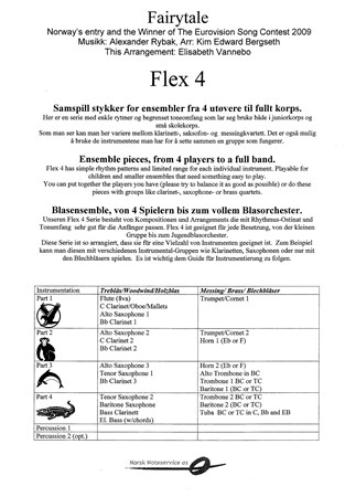 Information om instrumentationsmöjligheterna i Flex 4-arrangemanget av Farytale