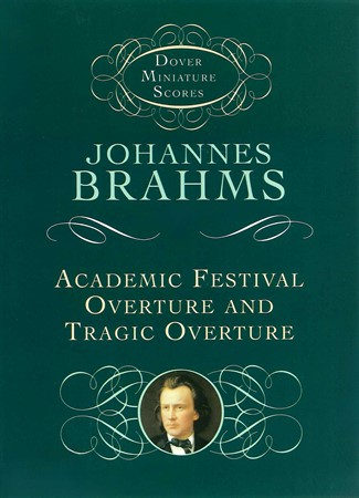 Omslag till fickpartituret Brahms: Academic Festival Overture Op. 80 och Tragic Overture Op. 81