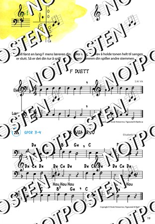 Notbild från fagottskolan Spill Fagott med noter för nybörjare på fagott