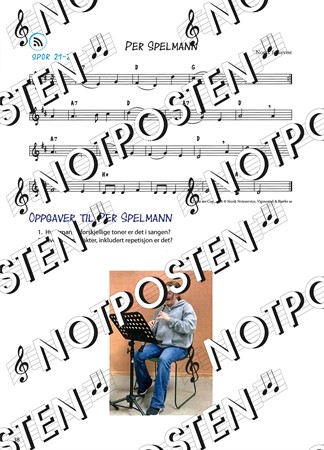 Exempel med noter från Lene T. Beck och Karin T. Seppolas oboe-skolan Spill Obo.