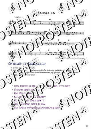 Exempel från notboken och oboe-skolan Spill Obo av Lene T. Beck och Karin T. Seppola.