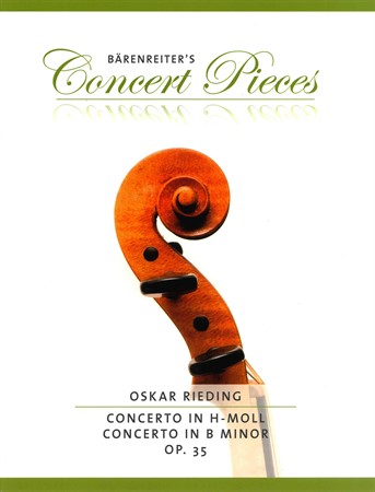 Omslag till Oskar Rieding: Concerto in B Major Op. 35 med noter i arrangemang för fiol