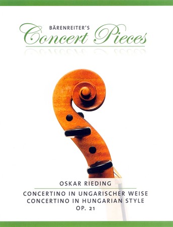 Omslag till Oskar Rieding: Concertino in Hungarian Style med noter fiol och piano