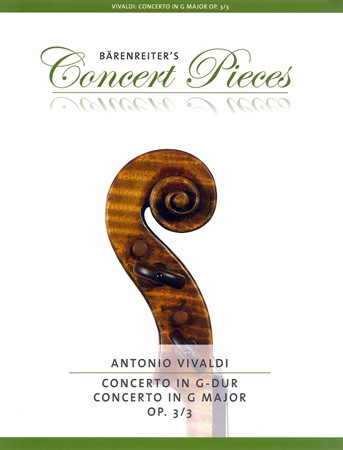 Omslag till Antonio Vivaldi: Concerto in G Major Op. 3/3 med noter för fiol och piano