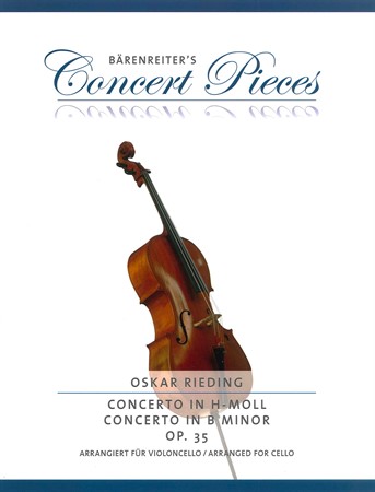 Omslag till Oskar Rieding: Concerto in B Minor Op. 35 med noter för cello och piano i D-moll