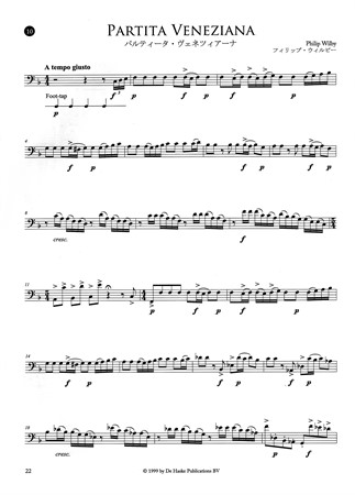 Noter från Melodic Studies for Trombone som innehåller 19 utmanande stycken för solist på trombon.