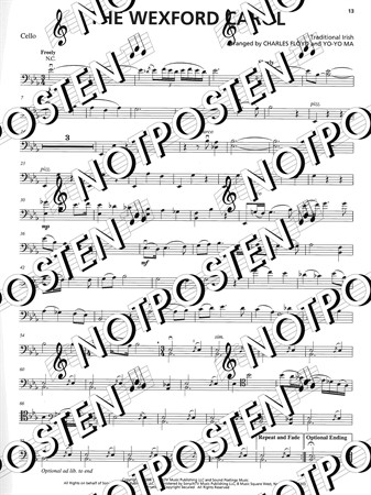 Notbild från cellostämman i Yo-Yo Ma & Friends: Songs of Joy & Peace för cello, piano och sång