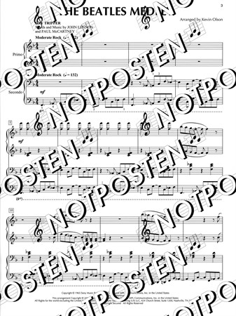 Notbild från Epic Pop & Rock Medleys: For Piano Duet med noter för fyrhändigt piano eller pianoduett