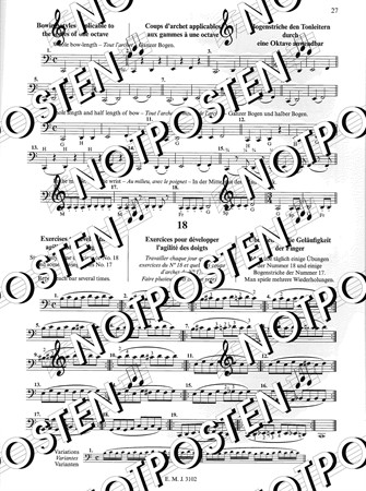Exempel från L.R. Feuillard: Méthode du Jeune Violoncelliste med övningar för den unga cellisten