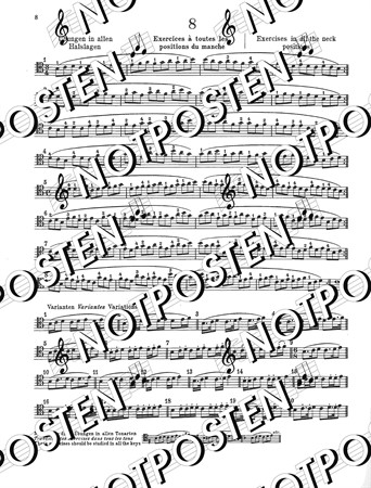 Exempel från Feuillard: Daily Exercises for Violoncello med dagliga övnignar för cellisten