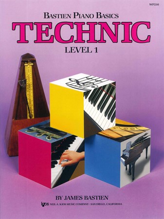 Omslag till Bastien Piano Basics: Technic Level 1 med teknikövningar för pianisten