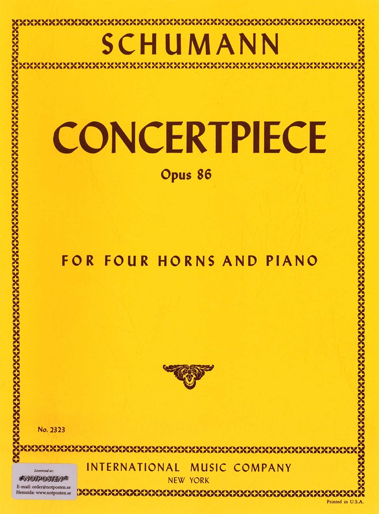 Schumann: Concertpiece Opus 86 for Four Horns and Piano