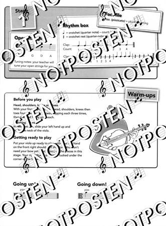 Exempel från altfiolskolan Viola Basics: A Method for Individual and Group Learning