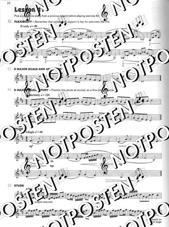 Exempel från en övning i trumpet-boken Sound Artistry Intermediate Method for Trumpet