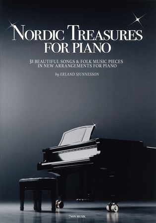Omslag till Nordic Treasures for Piano med nya pianoarrangemang i nordisk stil av Erland Sjunnesson.