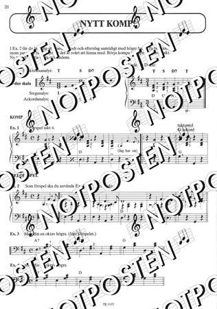 Notbild från Gehöret en chans 2 med noter och övningar för dig som vill spela med ackord efter gehör