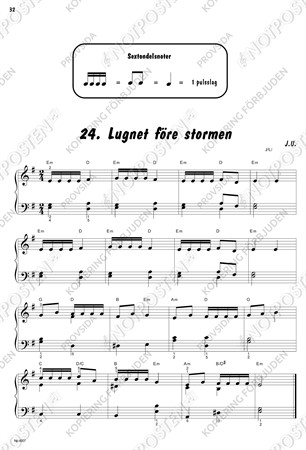 Notbild från Pianobus 3 - enkla noter för den som vill lära sig spela piano eller keyboard