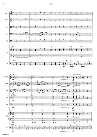 Inlaga exempel från partitur till Manboy - Musik för stråkorkester
