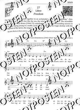 Exempel med notbild från boken The EU Song Book: 164 Songs from 27 Member States