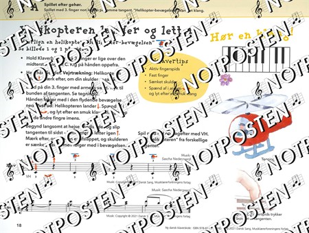 Exempel från pianoskolan Ny dansk klaverskole: Klaverskole for børn og nybegyndere