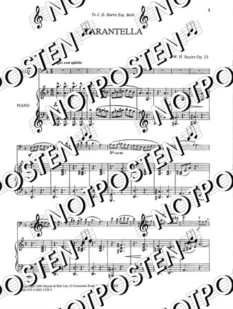 Notbild från Tarantella: for Cello and Piano (W.H. Squire)