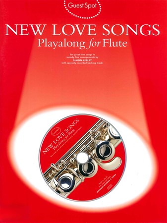 omslag till notboken New Love Songs: Playalong for Flute med noter till kärlekslåtar för tvärflöjt