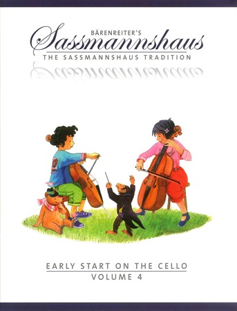 Omslag från den fjärde delen i den populära celloskolan Sassmannshaus: Early Start on the Cello 4