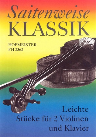 Omslag till noterna Leichte Stücke für 2 Violinen und Klavier med noter för fiol, cembalo och cello