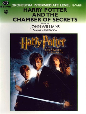 Omslag till Harry Potter and the Chamber of Secrets med noter till stråk- eller symfoniorkester