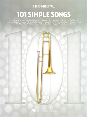 Omslag till notsamlingen 101 Simple Songs for Trombone med enkla låtar för trombon