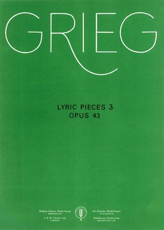 Omslag till noten Grieg: Lyric Pieces 3 Opus 43 med noter för piano