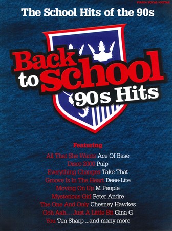 Omslag till notboken Back to School 90s Hits med noter, ackord och text till 13 låtar