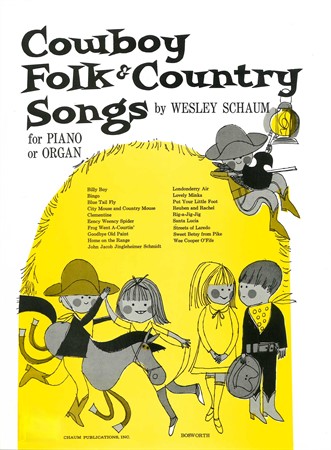 Omslag till Cowboy Folk & Country Songs for Piano or Organ med noter i enkla arrangemang för piano
