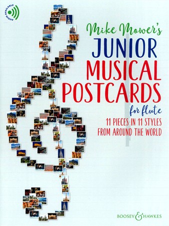 Omslag till notboken Junior Musical Postcards - världsmusik för den unga flöjtspelaren.