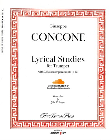 Omslag till Lyrical Studies av Giuseppe Concone anpassade för trumpet av John F. Sawyer