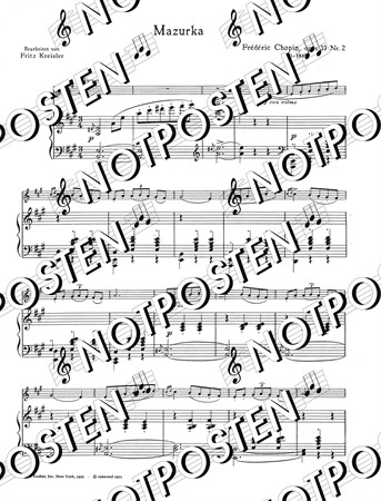 Notbild från Mazurka für Violine und Piano med stämmor för fiol och piano