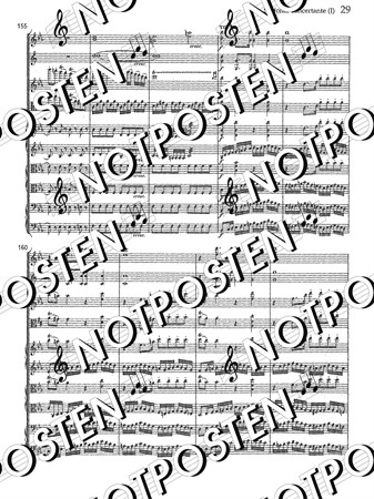 Noter från fickpartituret med tre av Mozarts verk: K525, K239 och K364.