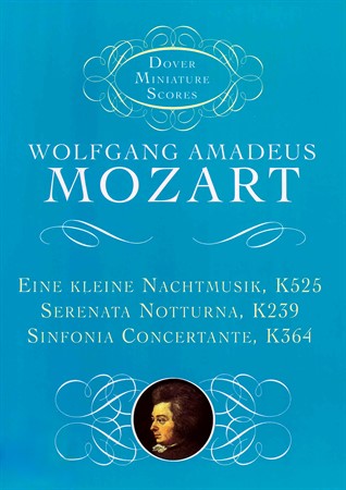 Omslag till fickpartituret med tre av Mozarts verk: K525, K239 och K364.