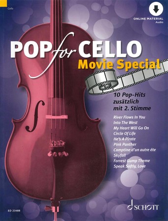 Omslag till Pop for Cello Movie Special med noter till den bästa filmmusiken för upp till två cello