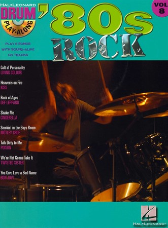 Omslag till trumboken 80's Rock Vol. 8 (Drum Playalong)