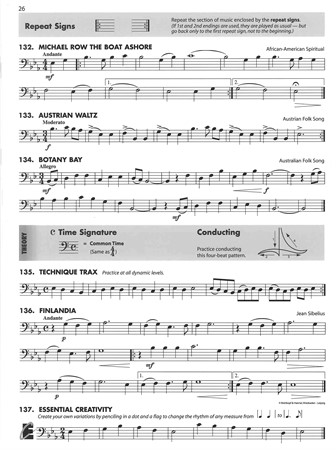 Exempel på inlaga i Essential Elements for Band 1 Trombone