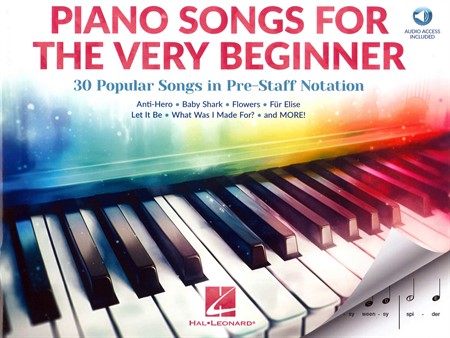 Omslag till Piano Songs for the Very Beginner med noter till 30 låtar i enkla arrangemang för piano