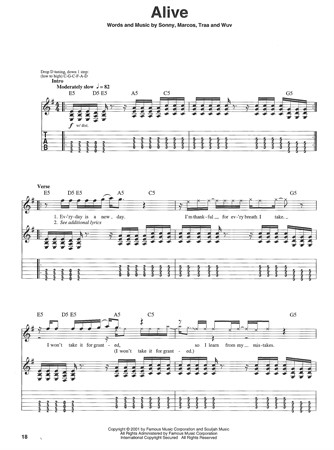 Exempel ur Modern Rock Guitar Playalong 5 som hjälper dig att spela dina favoritlåtar på gitarr.