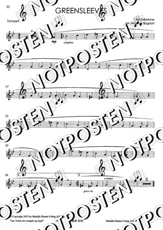 Notbild från trumpetstämma i Pax Vobis Trumpet & Orgel