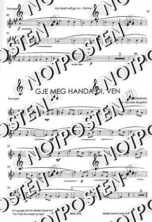 Notbild från trumpetstämma i Pax Vobis Trumpet & Orgel