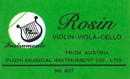 Närbild av etikett på Rosin Harts Violin/Viola/Cello