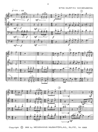 Inlaga exempel från Tornmusik för 2 Trumpeter och två Basuner